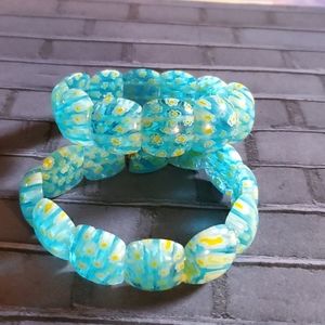 🔥3 for$9 🔥 2 Light blue stretch bracelets